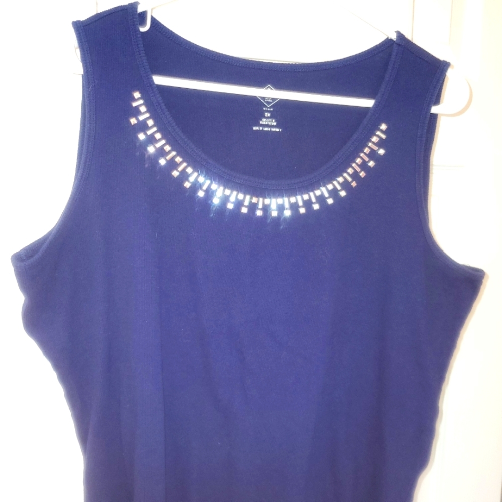 Beaded Sleeveless Women's Blouse